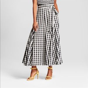 Who What Wear Gingham Midi Skirt